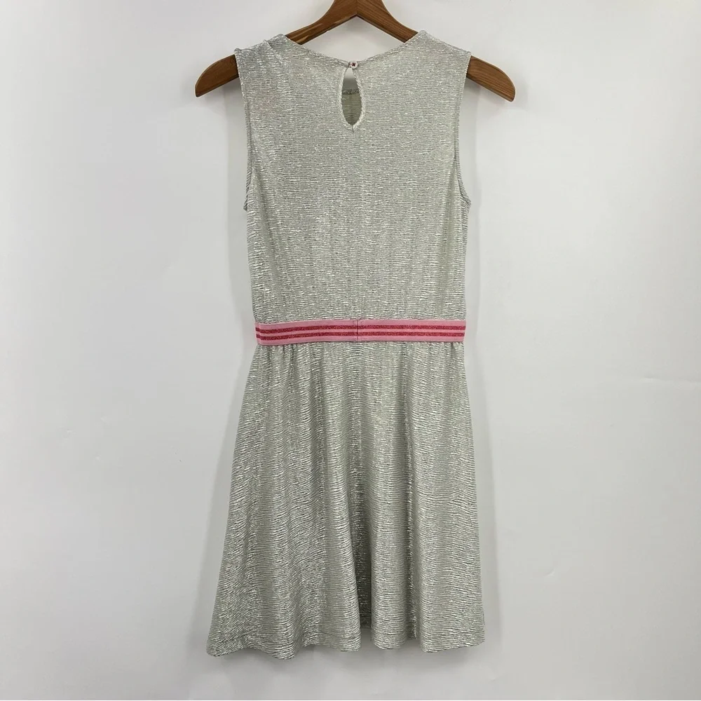 NEW Mini Boden 11-12y Silver Sparkly Dress 0999 holiday ruffle 152cm sleeveless